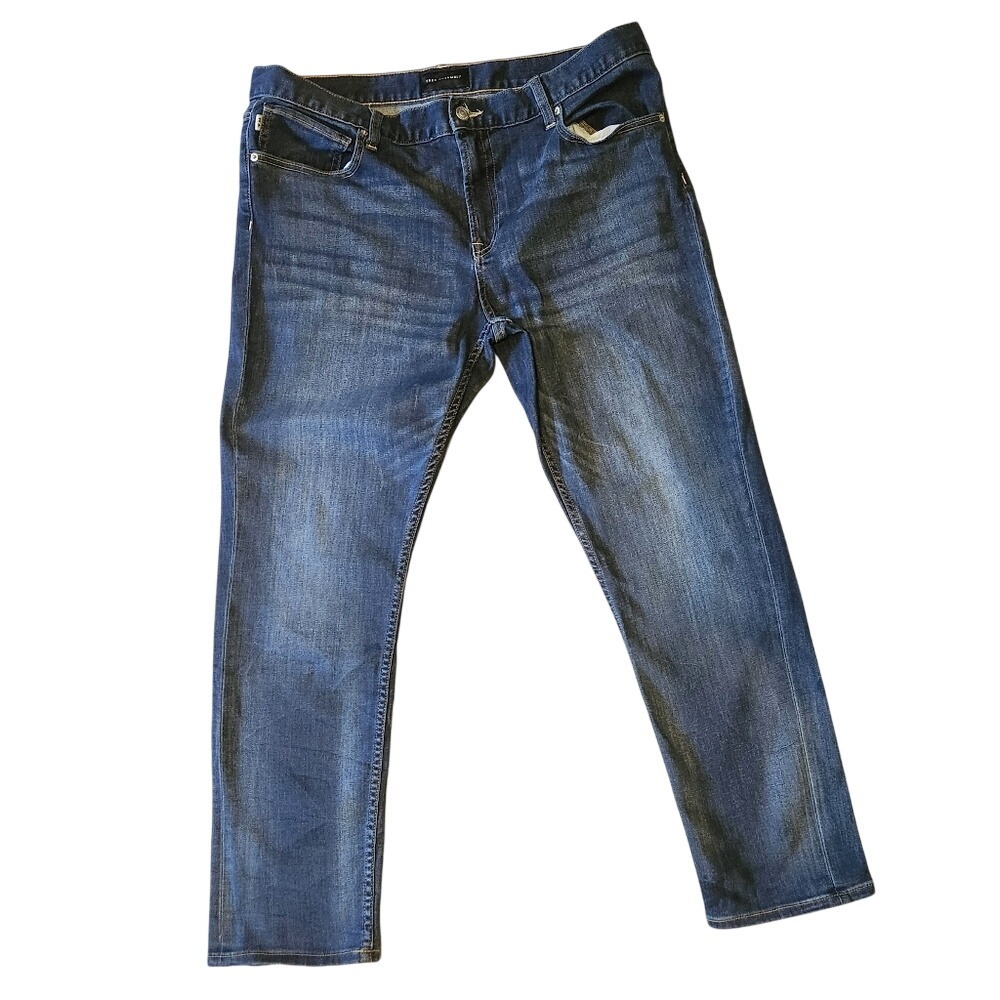 Free Assembly Mens Blue Wash Denim Jeans Size 38x30 Straight Fit Casual